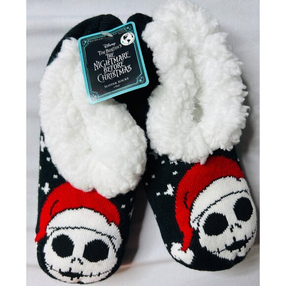 Disney Tim Burtons The Nightmare Before Christmas Slipper Socks With Grips 4-10Y - Picture 1 of 3